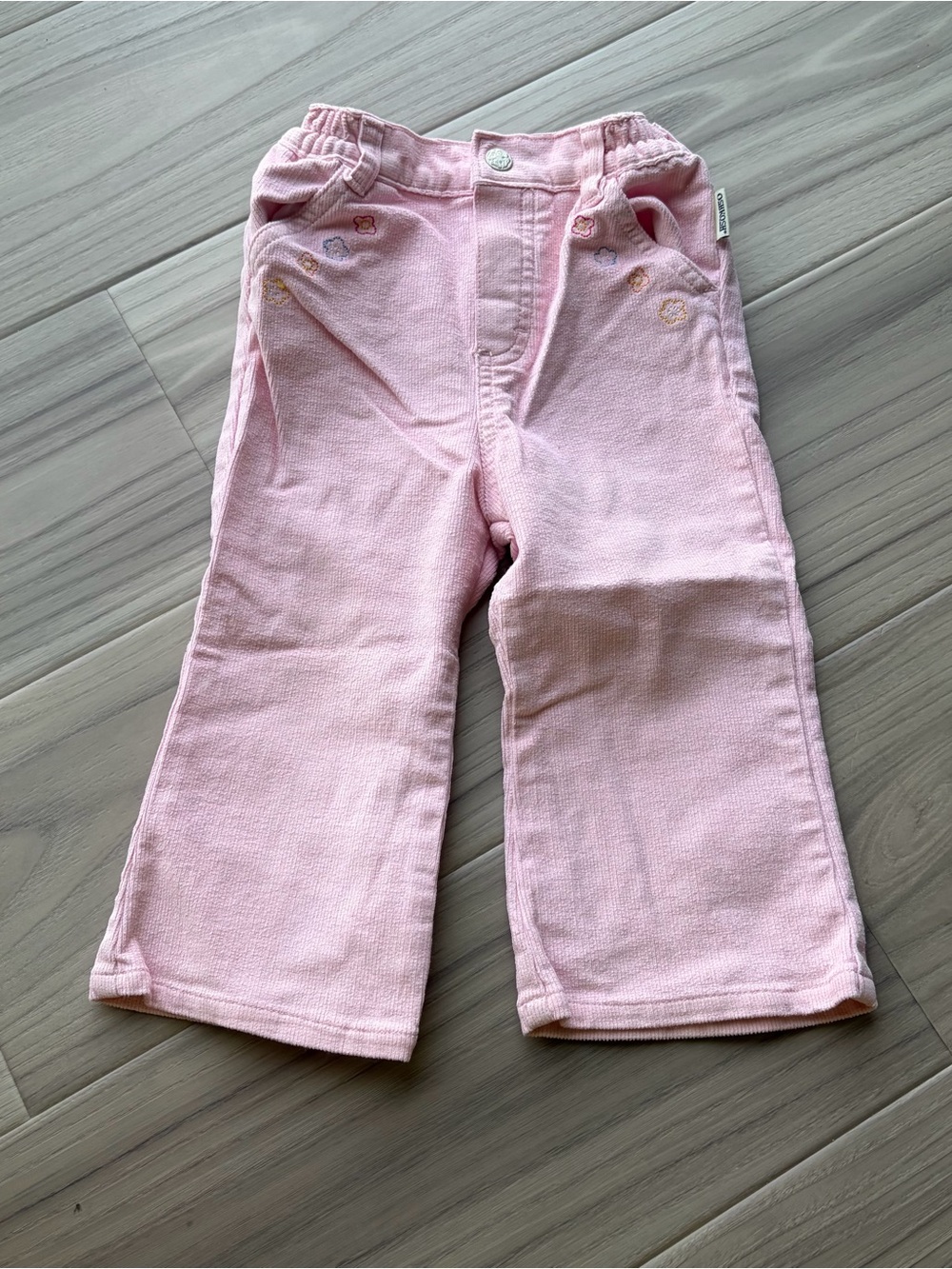 Y2K Oshkosh Pink Embroidered Glitter Corduroys